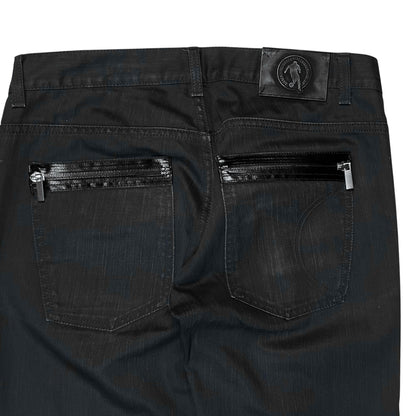 Dirk Bikkembergs Waxed Tape Zip Jeans - AW08