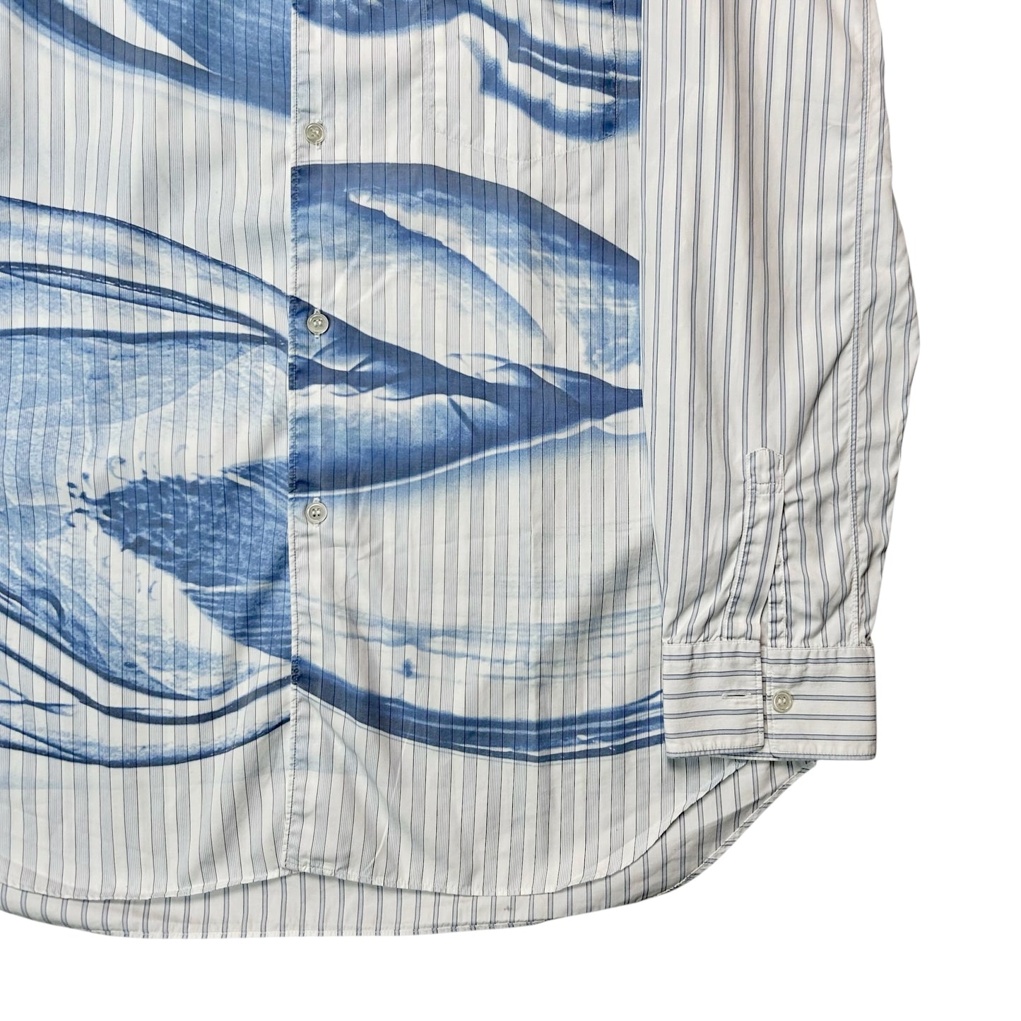 Comme des Garcons Shirt Airbrush Print Striped Shirt