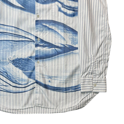 Comme des Garcons Shirt Airbrush Print Striped Shirt
