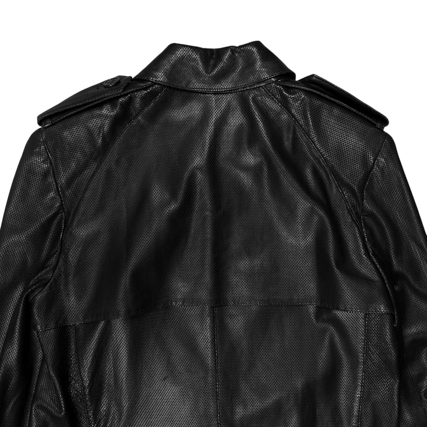 Gucci by Tom Ford Military Safari Perforated Leather Coat - AW97