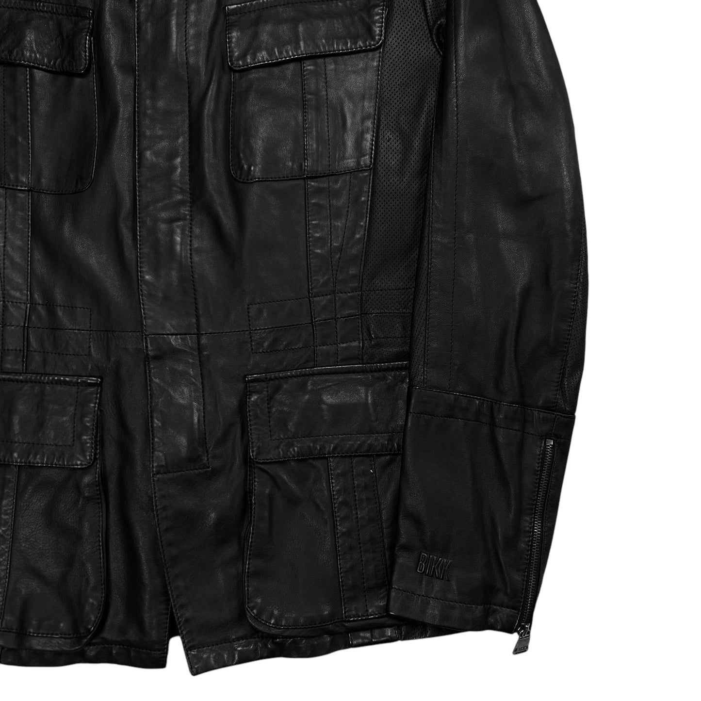 Dirk Bikkembergs Military Pocket Officer Leather Jacket