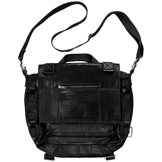 Dirk Bikkembergs Multi Strap Flap Leather Bag