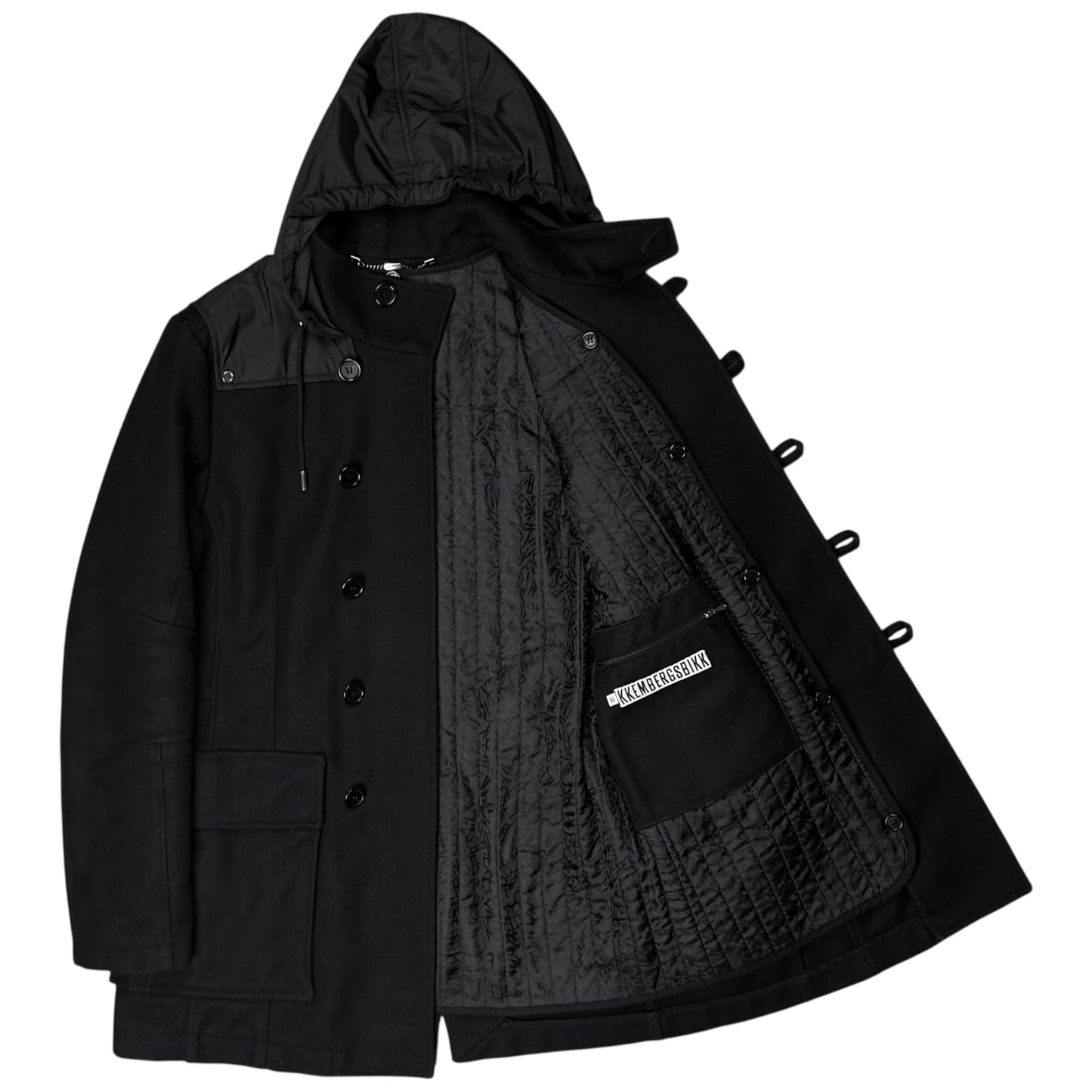 Dirk Bikkembergs Nylon Hood Duffle Wool Parka - AW10