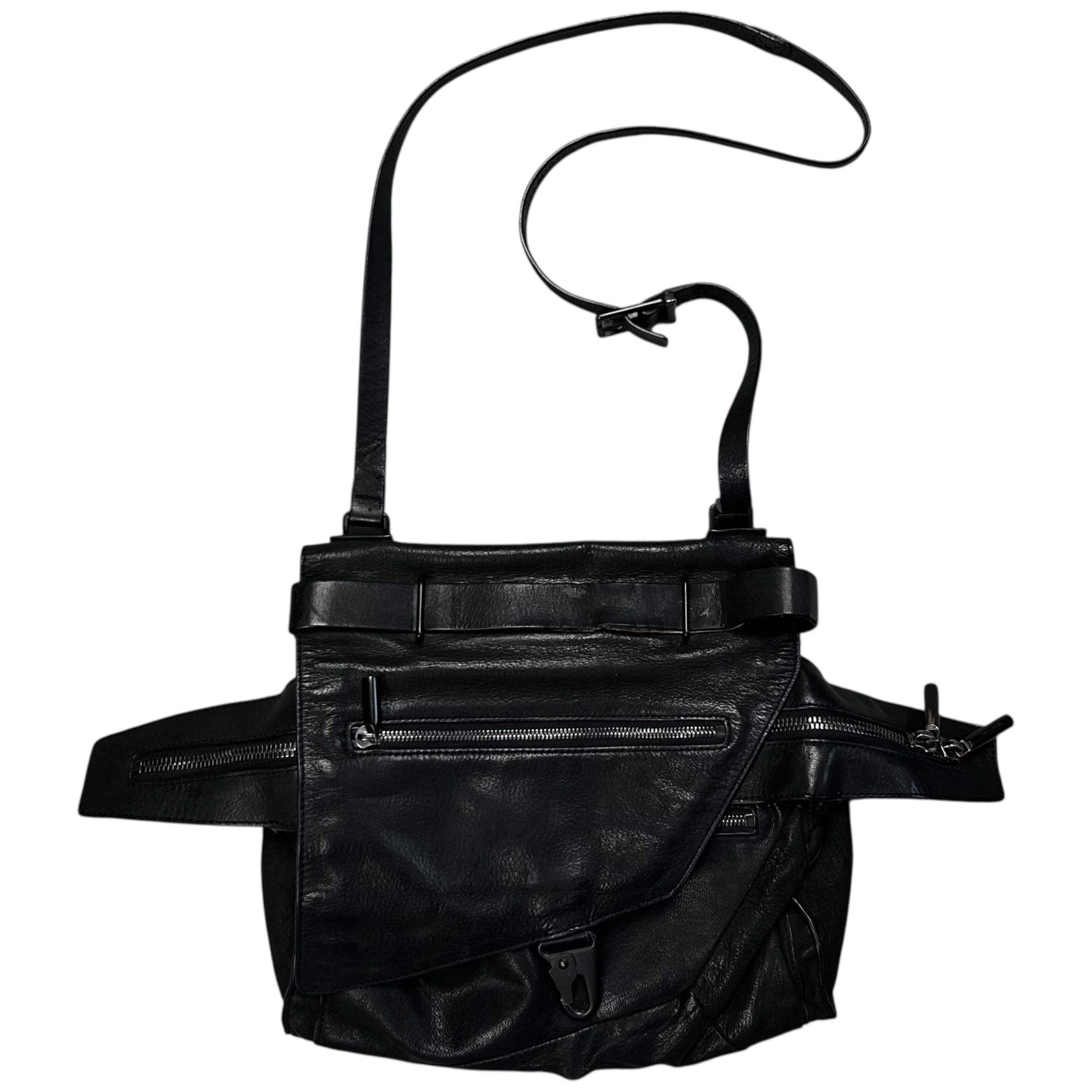 Helmut Lang Carabiner Asymmetric Leather Bag – Vertical Rags