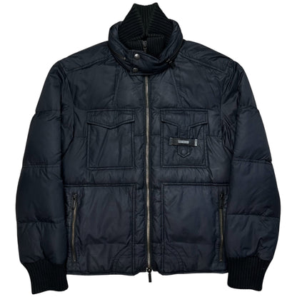 Dirk Bikkembergs Double Collar Cargo Puffer Jacket