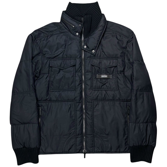 Dirk Bikkembergs Double Collar Cargo Puffer Jacket