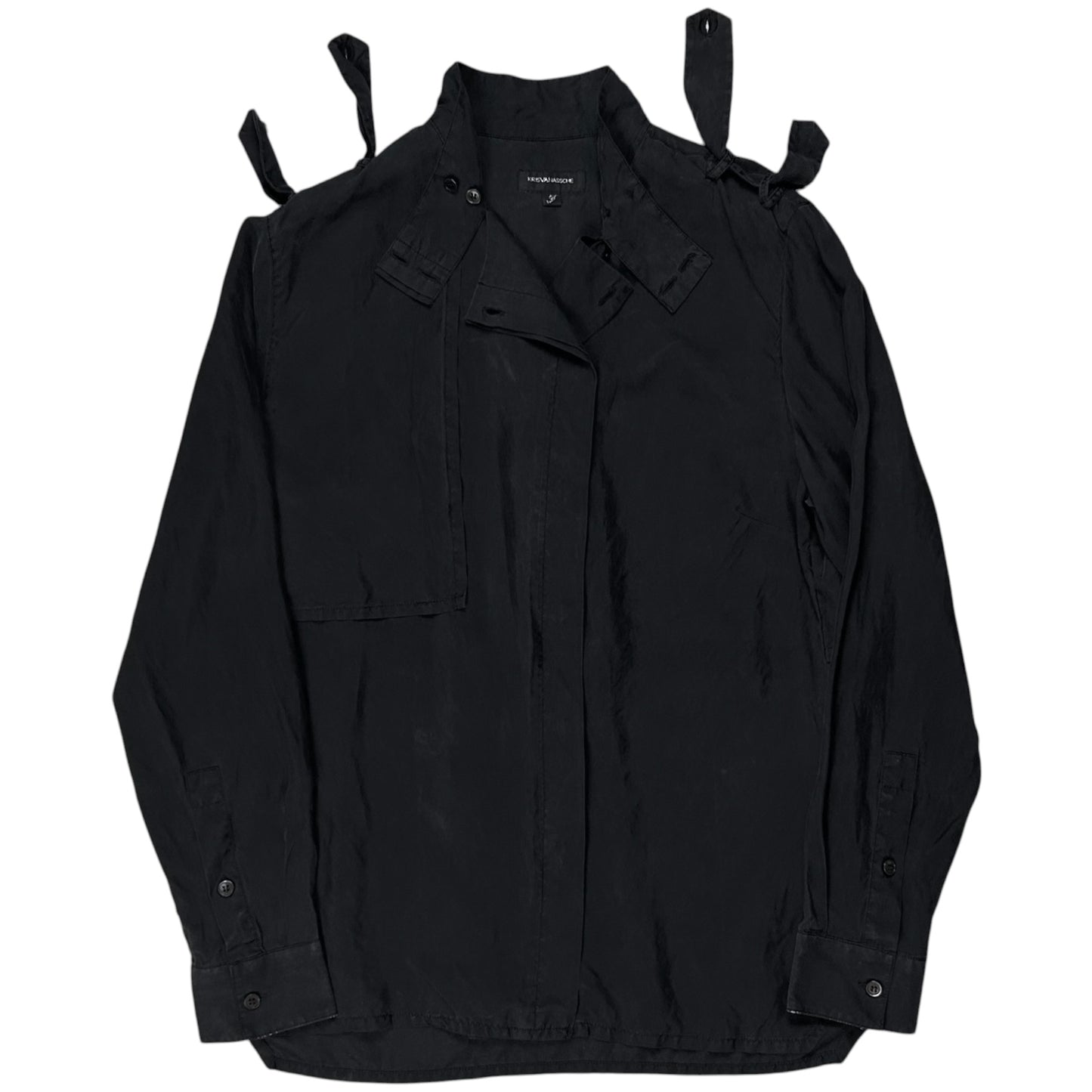 Kris Van Assche Chest Layered Military Strap Silk Shirt