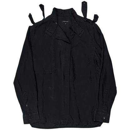 Kris Van Assche Chest Layered Military Strap Silk Shirt