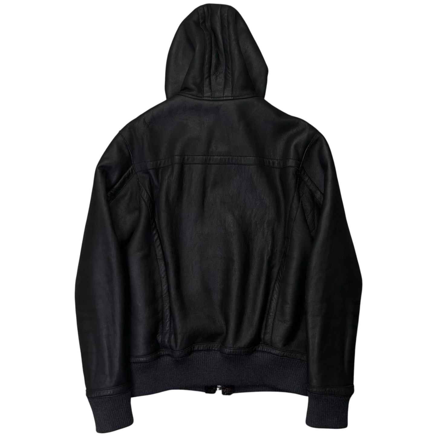 Dirk Bikkembergs Hooded Faux Fur Lined Leather Jacket - AW10