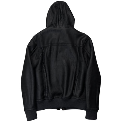 Dirk Bikkembergs Hooded Faux Fur Lined Leather Jacket - AW10
