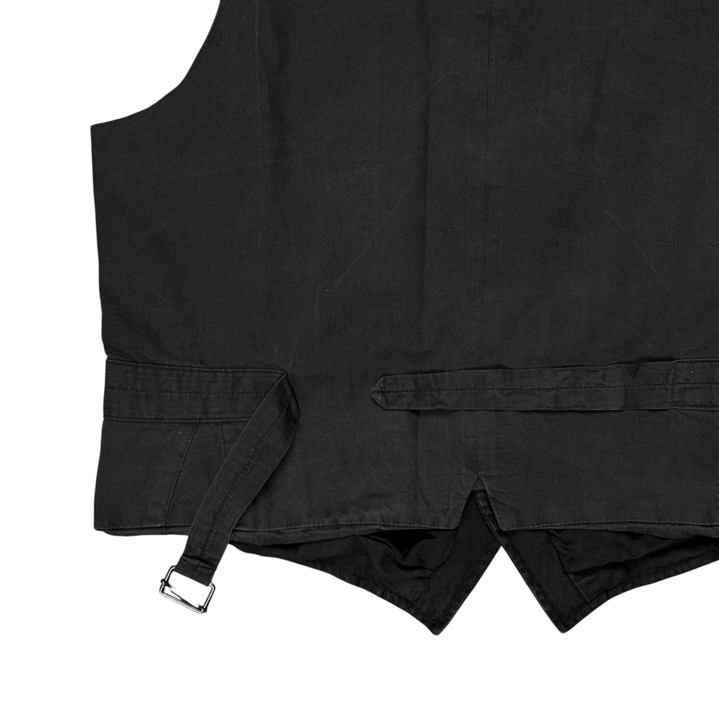 ベスト/ジレ DRIES VAN NOTEN - 00s dries van noten linen vest Dries Van Noten Overdyed Linen Waistcoat - 90s – Vertical Rags