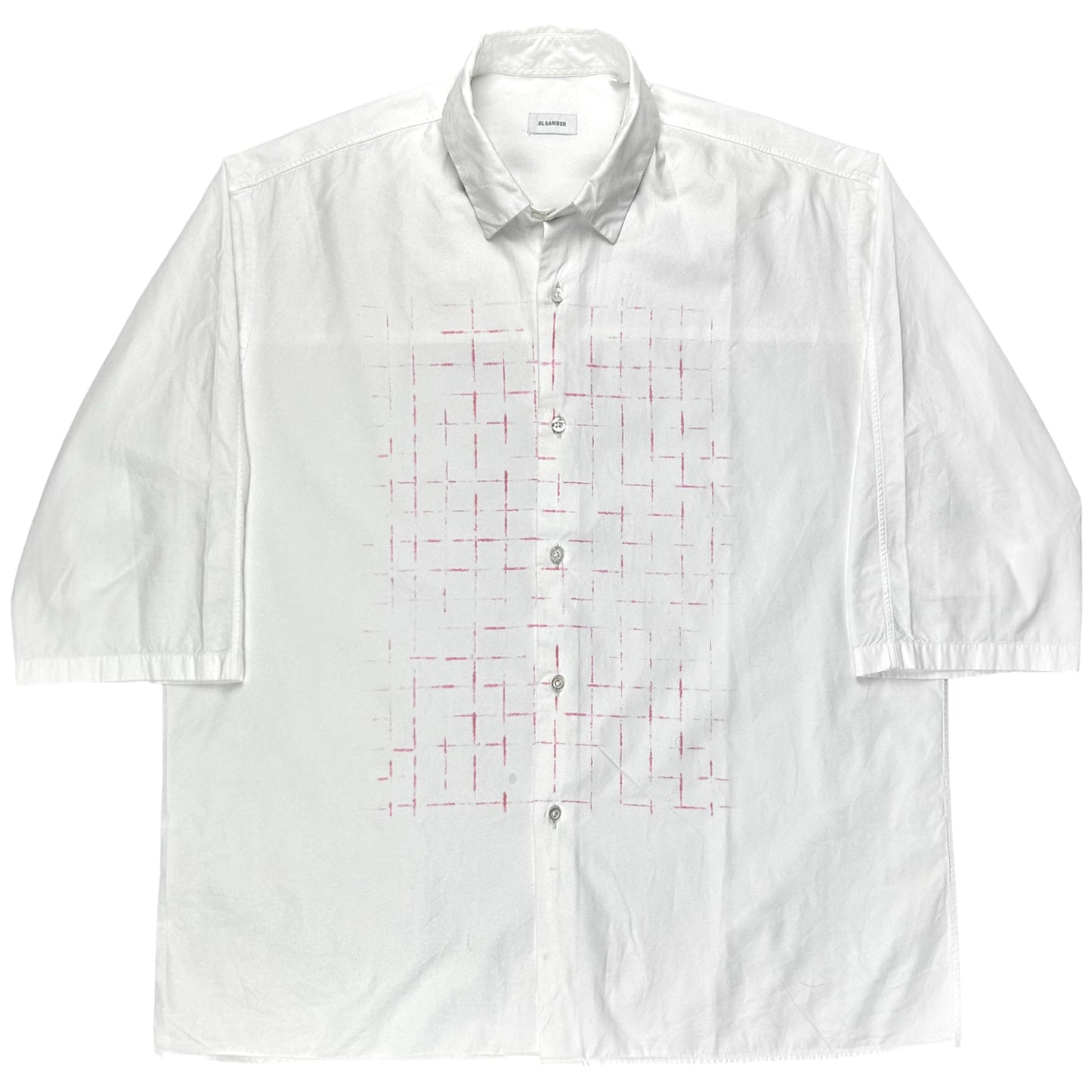 Jil Sander Blurry Grid Print Bowling Shirt - SS07