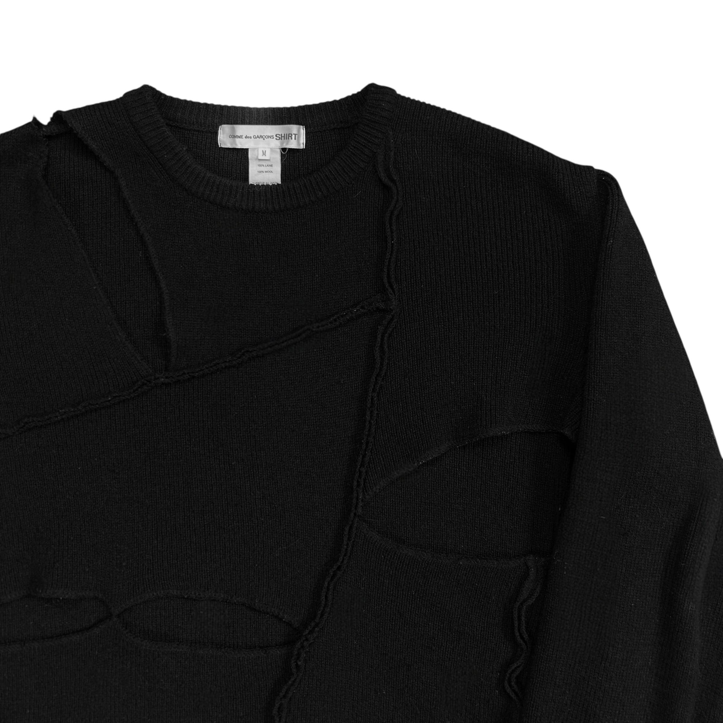 COMME des GARÇONS SHIRT ブラックウールセーター M