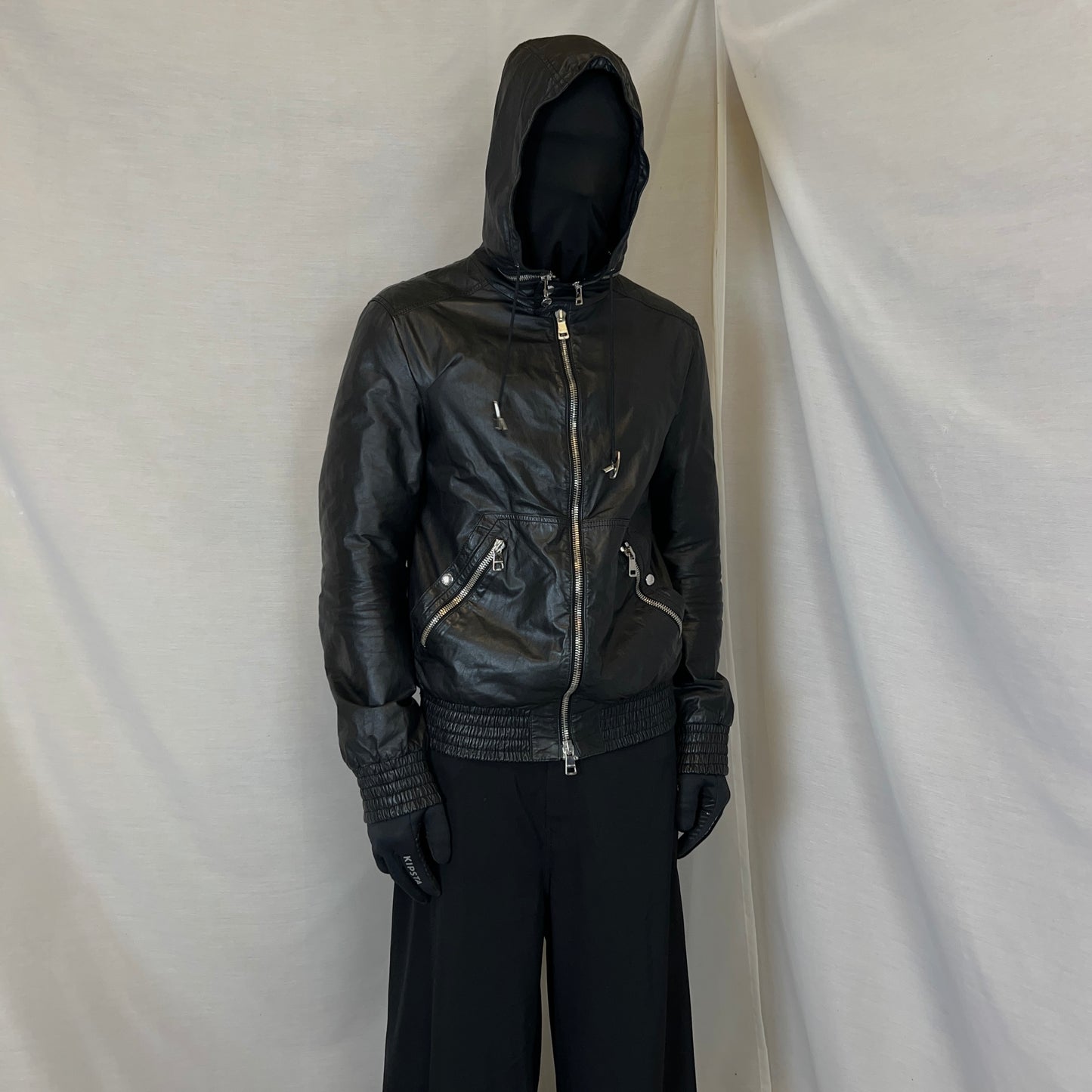 Gucci by Tom Ford Zip Hood Leather Jacket