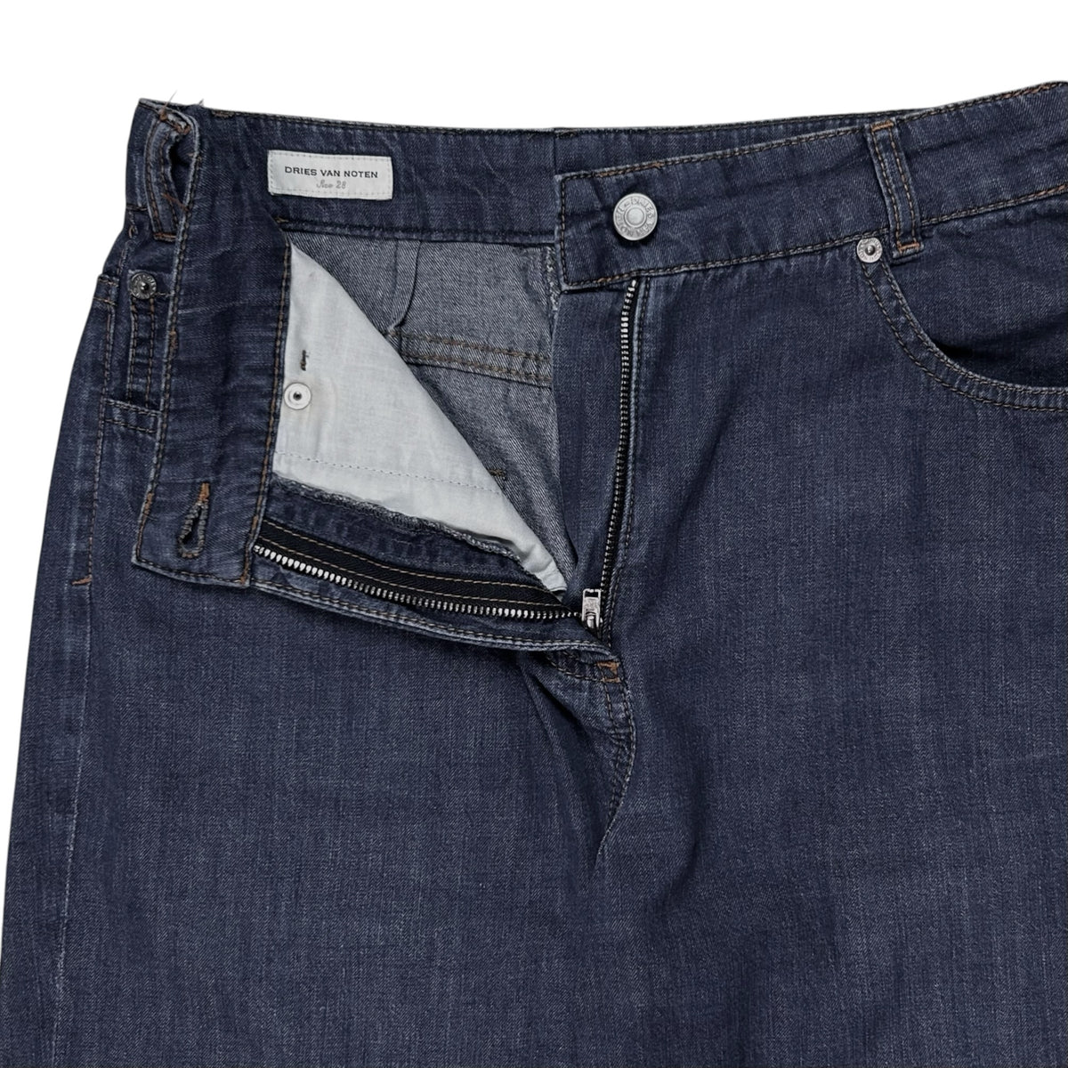 Dries Van Noten Wide Contrast Stitch Jeans