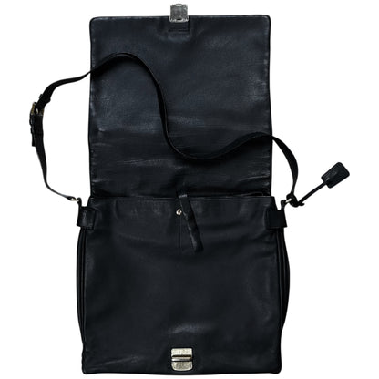 Jil Sander Lock Flap Grain Leather Messenger Bag