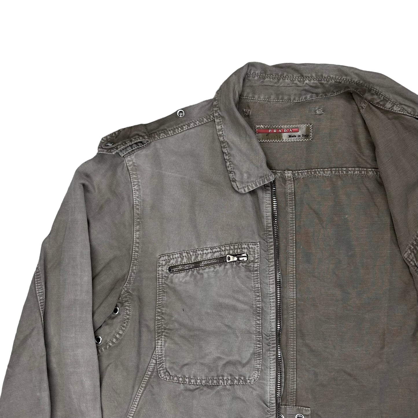 Prada Washed Eylet Work Jacket