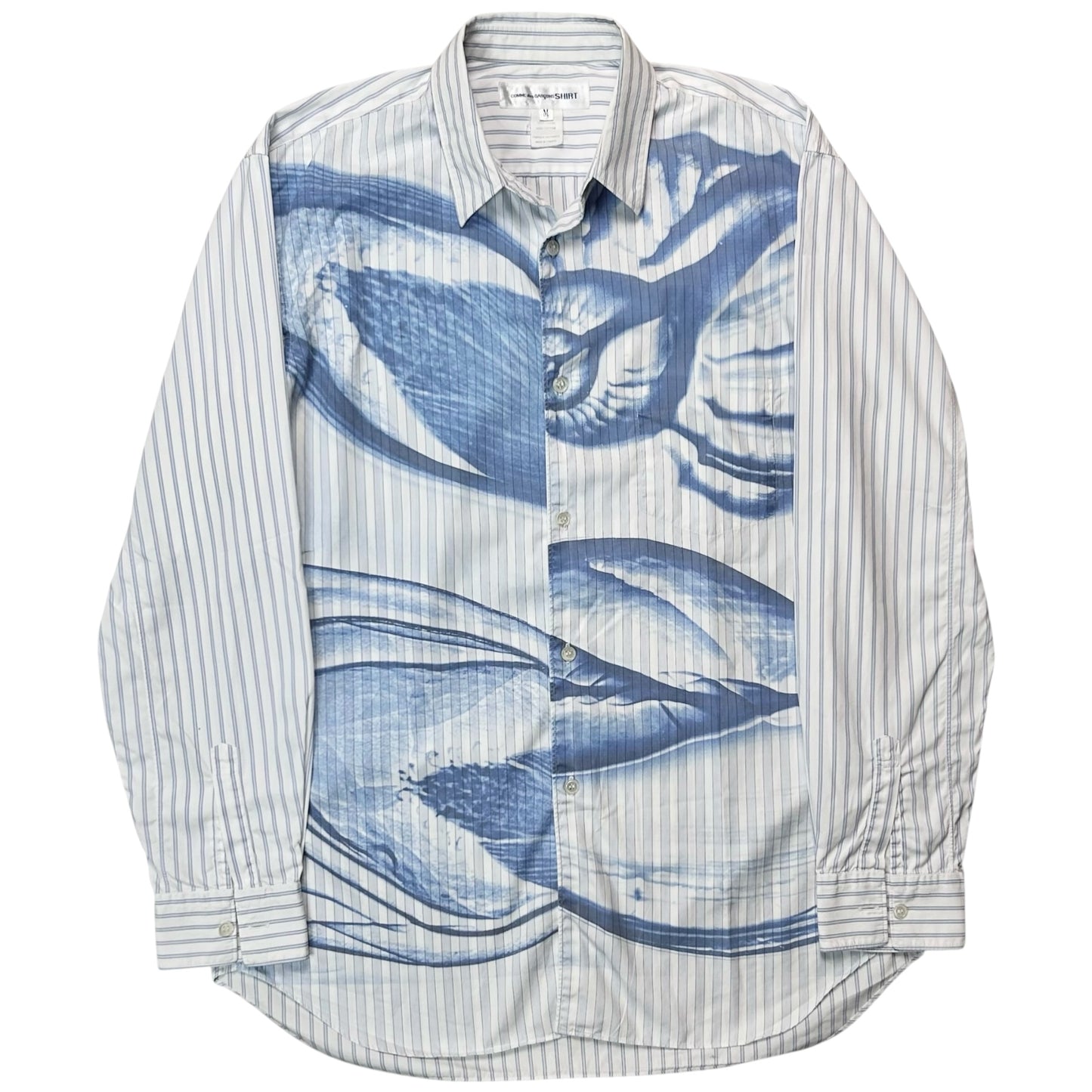Comme des Garcons Shirt Airbrush Print Striped Shirt