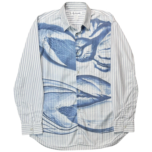 Comme des Garcons Shirt Airbrush Print Striped Shirt