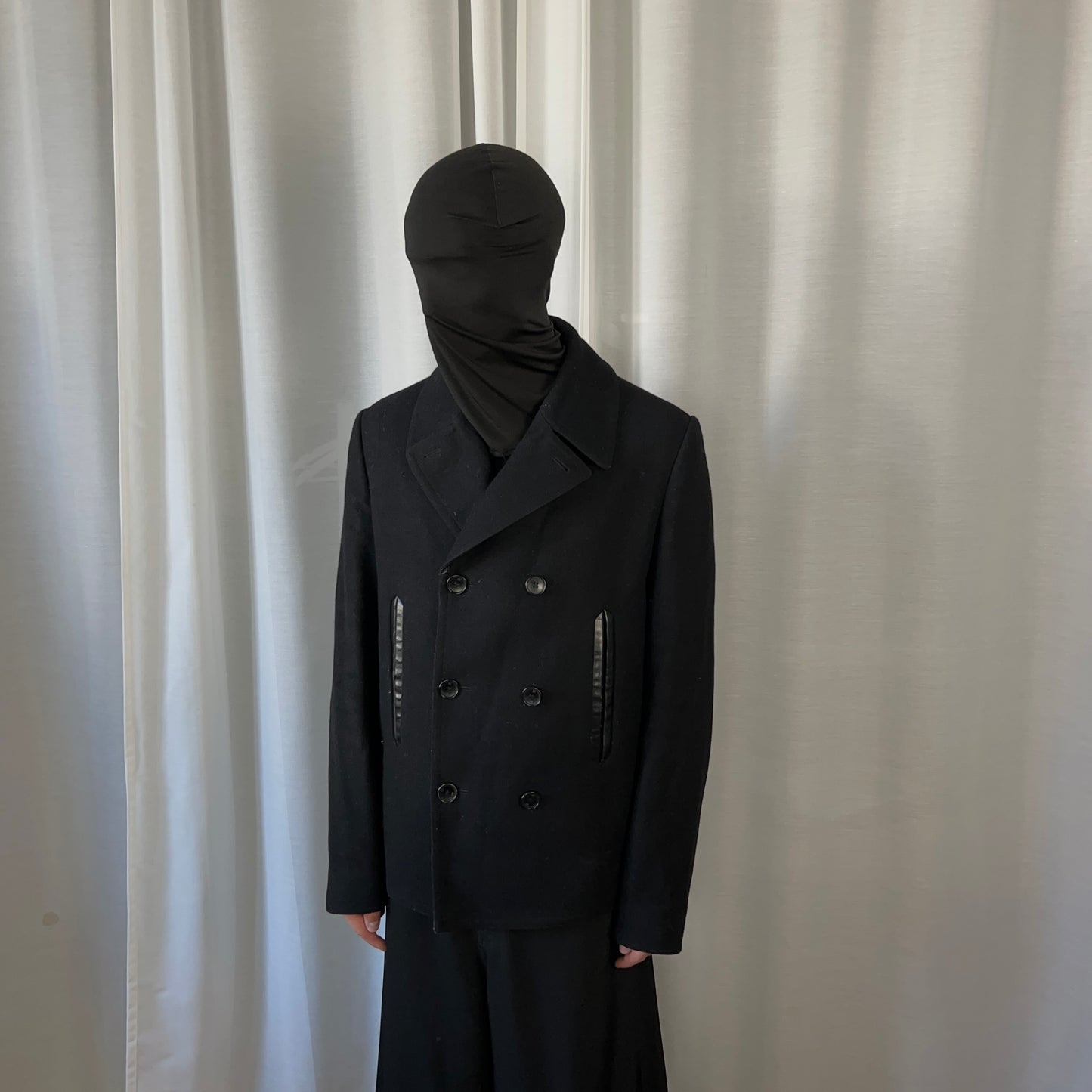 Balenciaga Leather Trimmed Caban Wool Jacket - AW15
