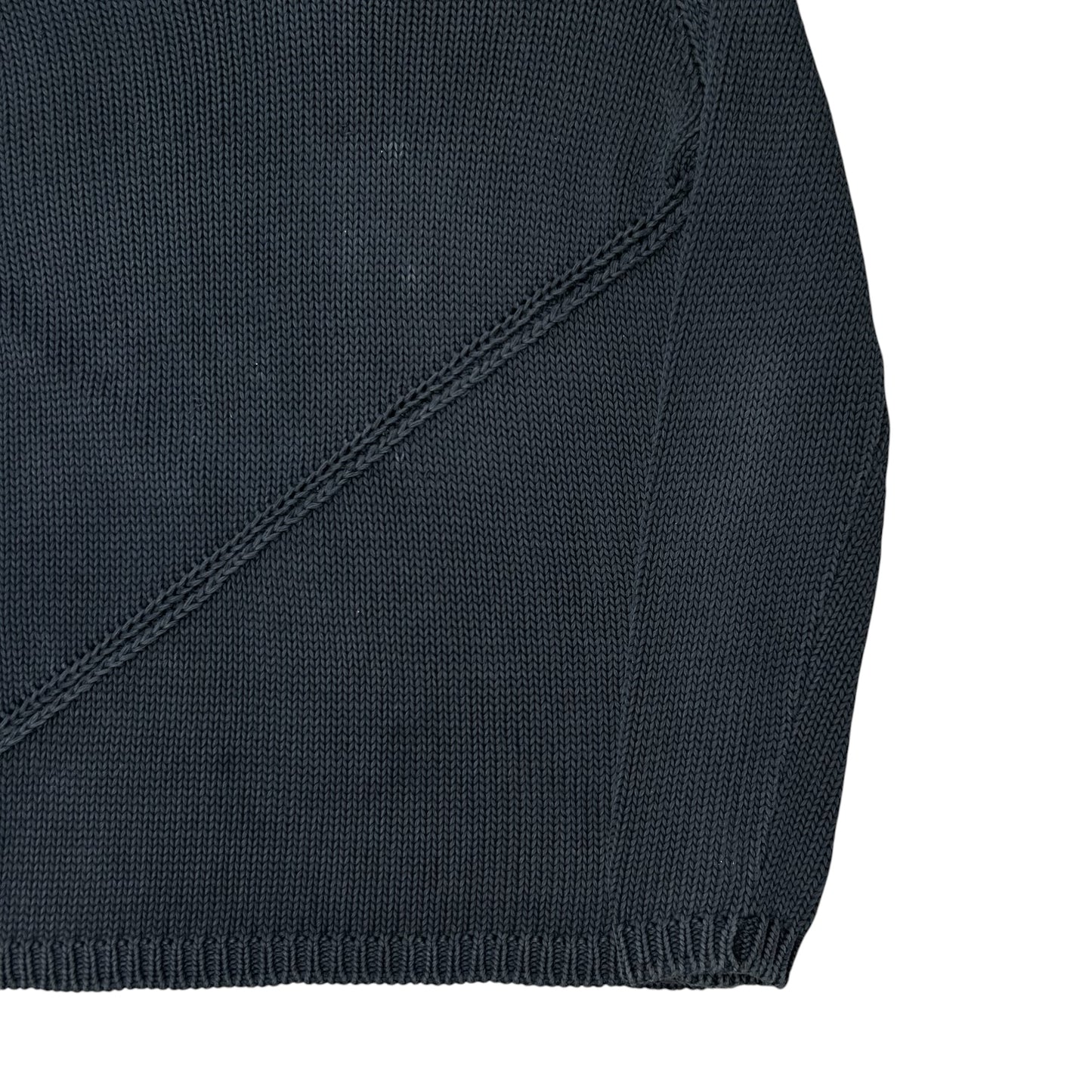 Jil Sander Asymmtric Perforated Stripe V-Neck Knit Sweater - 2000s