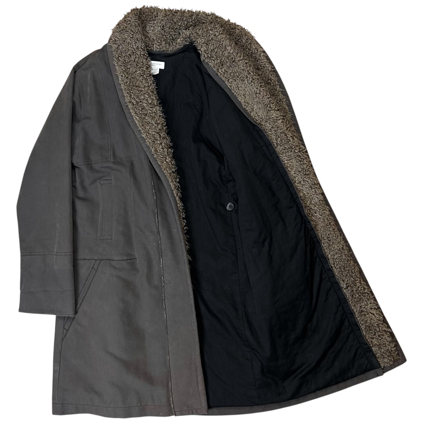 Dries Van Noten Sherpa Collar Coat - AW02