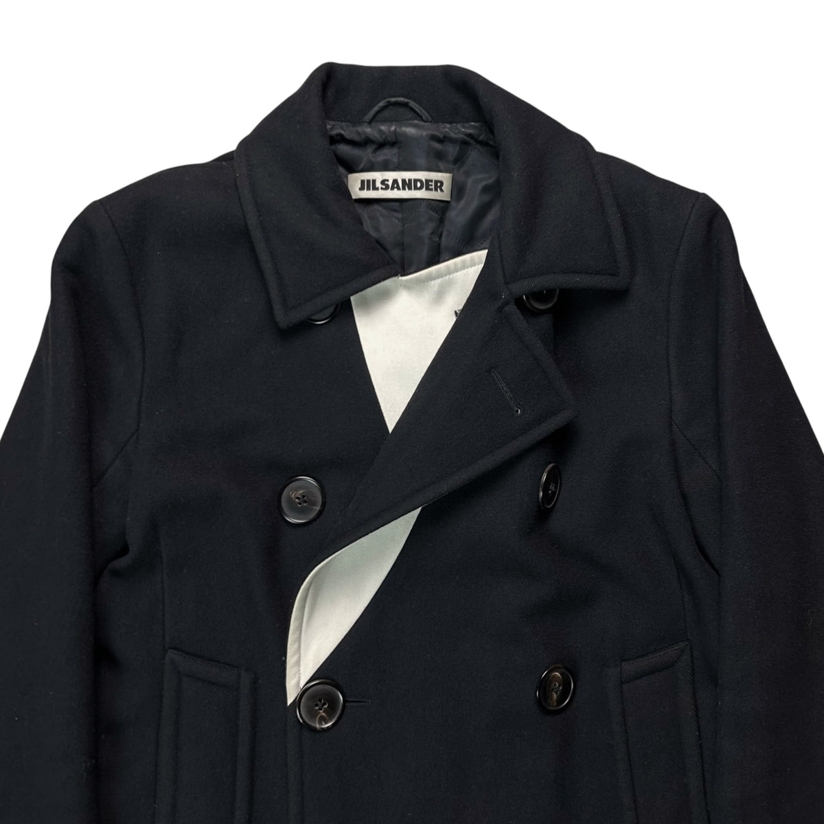 Jil Sander Contrast Collar Cashmere Coat - 90s