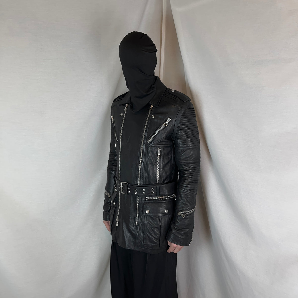Balmain by Olivier Rousteing Belted Multi Zip Leather Field Sample Jacket - AW18