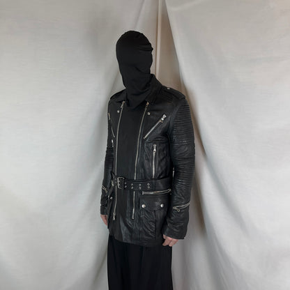 Balmain by Olivier Rousteing Belted Multi Zip Leather Field Sample Jacket - AW18