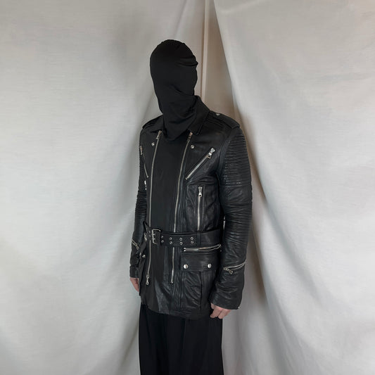 Balmain by Olivier Rousteing Belted Multi Zip Leather Field Sample Jacket - AW18