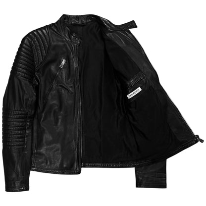 Dirk Bikkembergs Quilted Zip Leather Moto Jacket