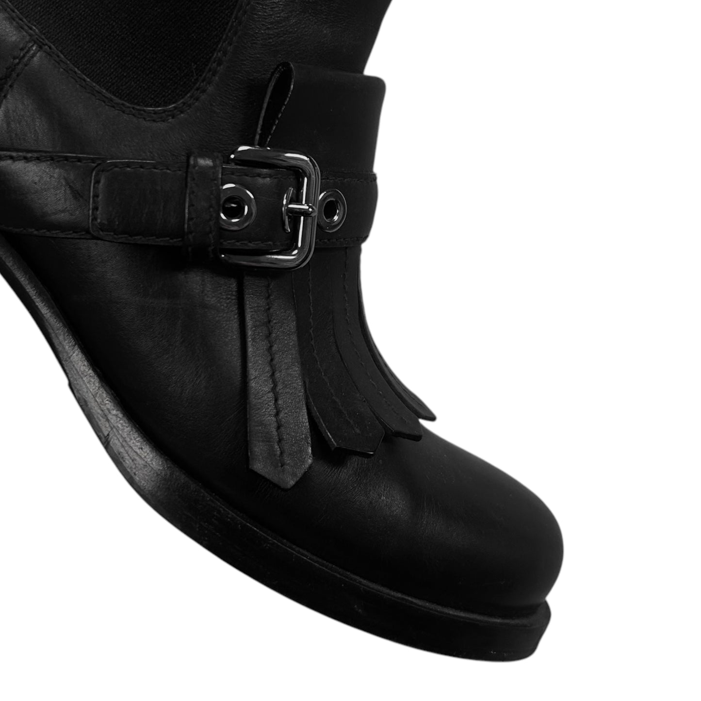 Prada Belted Tassel Chelsea Boots