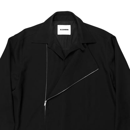Jil Sander Asymmetric Zip Gabardine Shirt - AW22