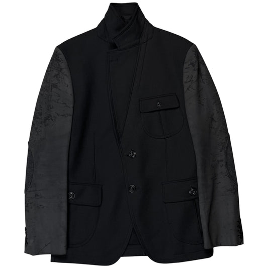 Junya Watanabe Man Comme des Garcons Blistered Leather Sleeve Blazer - AW16