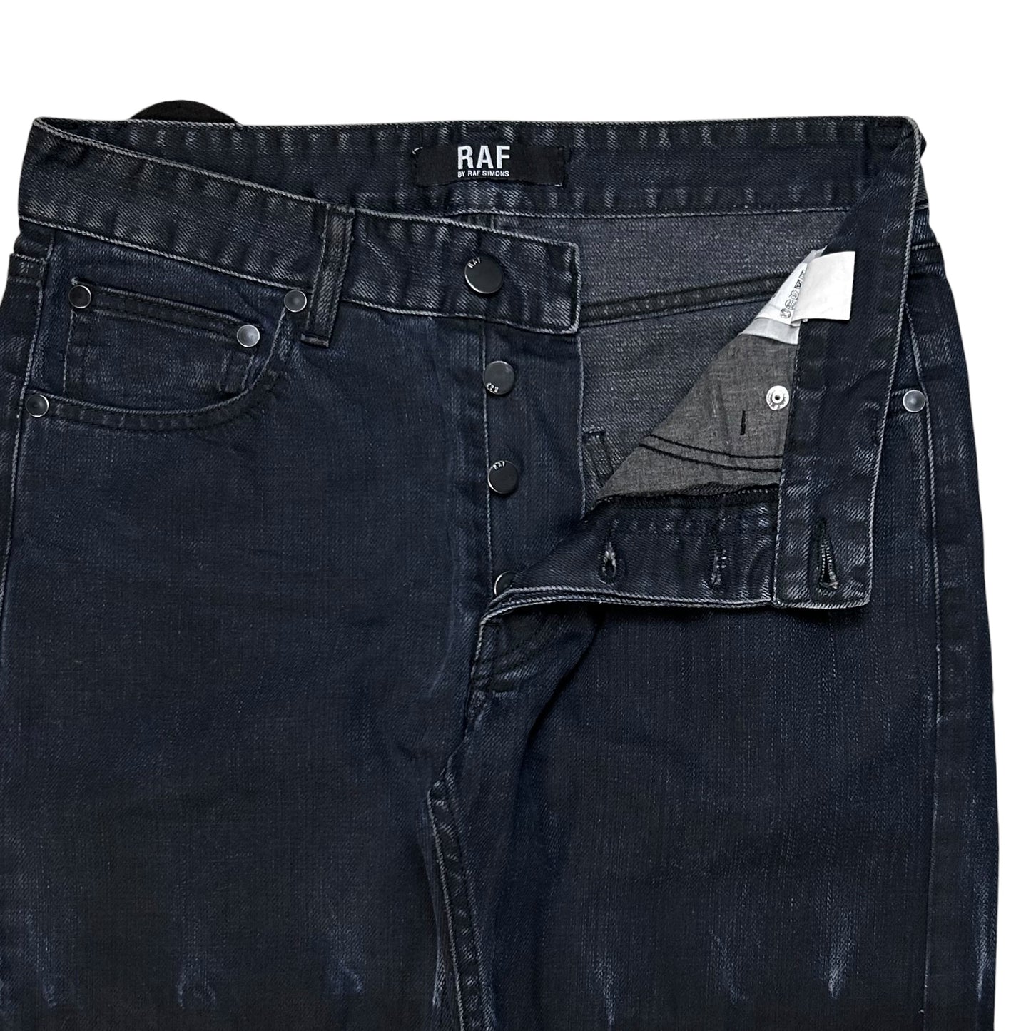 RAF by Raf Simons Knee Bleached Skinny Jeans - AW09