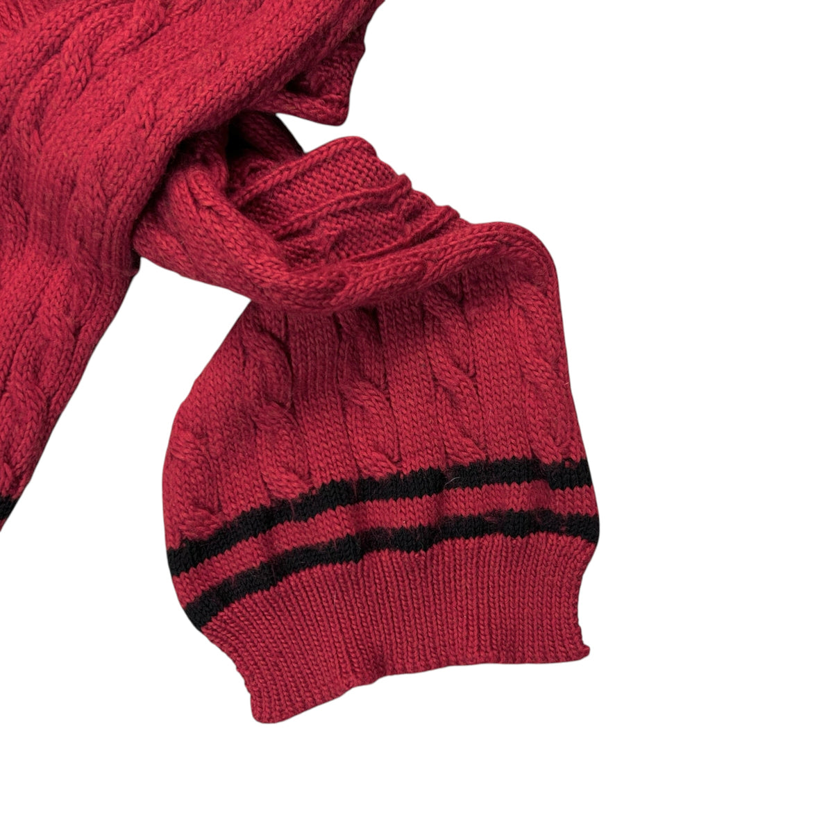 RAF by Raf Simons Striped Cable Knit Scarf - 2000s