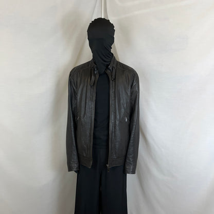 Dirk Bikkembergs Belt Collar Racer Sheep Leather Jacket