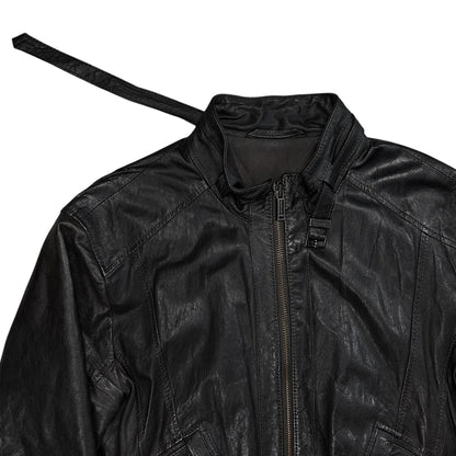 Dirk Bikkembergs Belted Collar Flight Leather Jacket