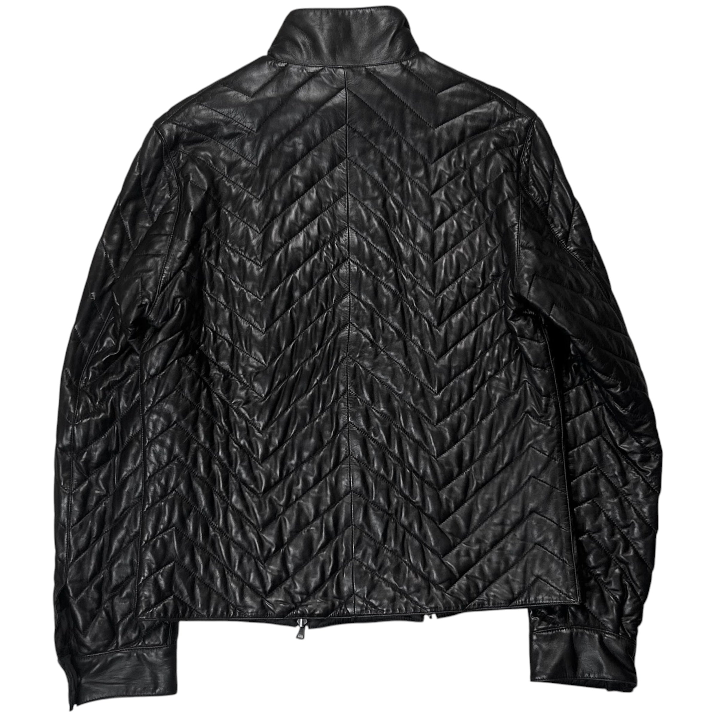 Jil Sander by Raf Simons Quilted Dual Zip Leather Jacket - AW07