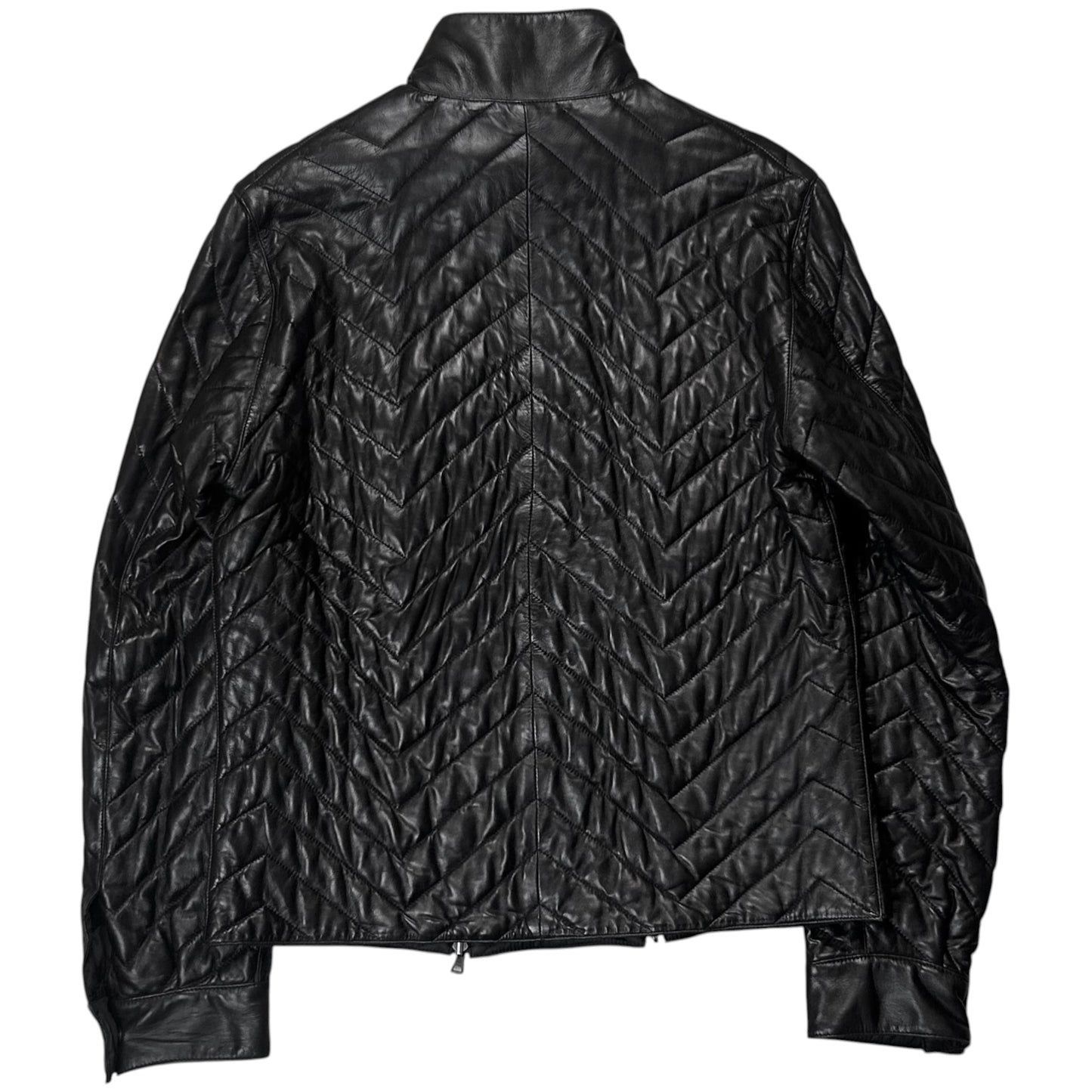 Jil Sander by Raf Simons Quilted Dual Zip Leather Jacket - AW07