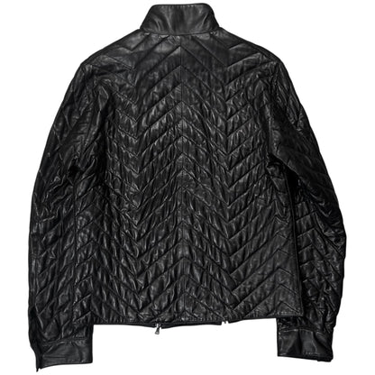 Jil Sander by Raf Simons Quilted Dual Zip Leather Jacket - AW07