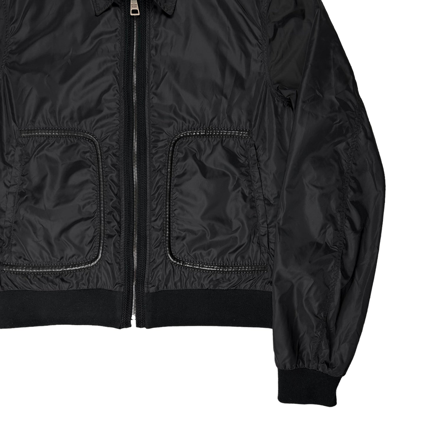 Prada Leather Piped Pockets Work Jacket - SS10