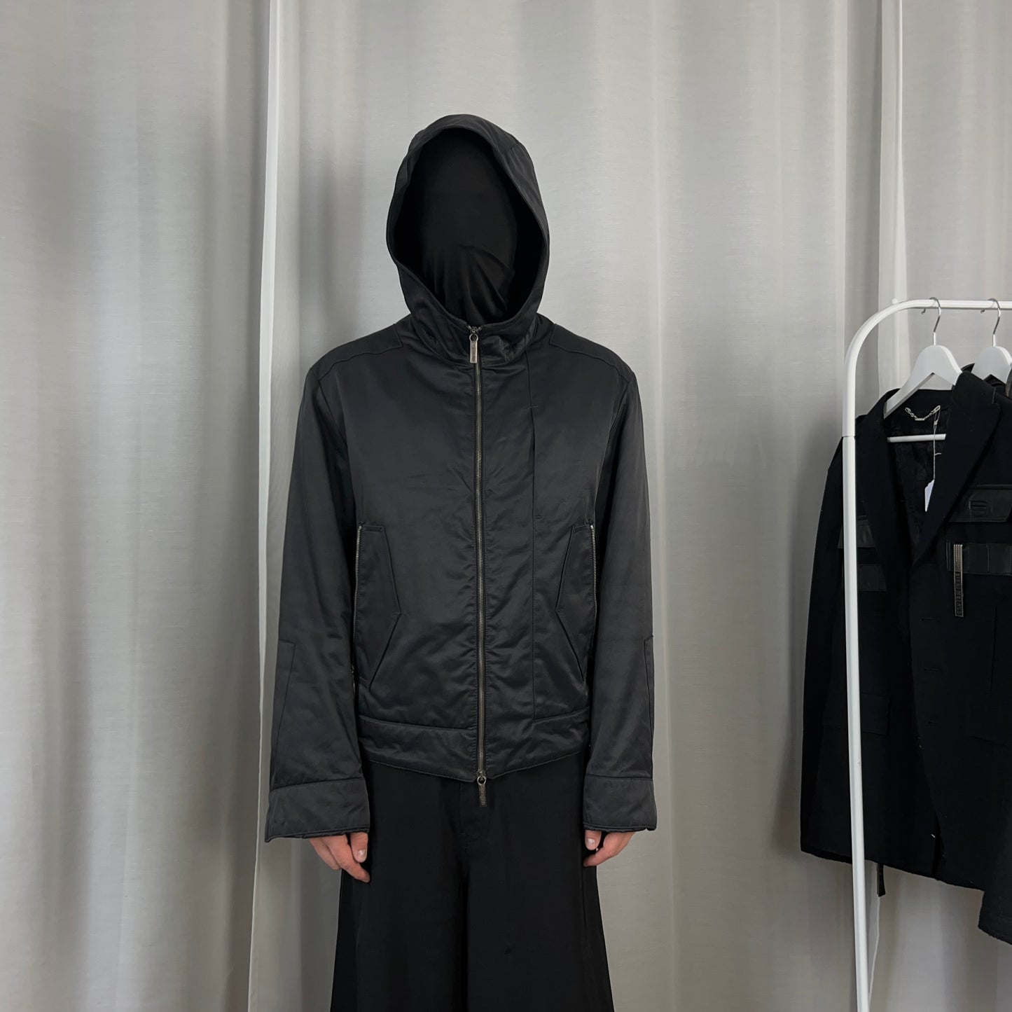 Dirk Bikkembergs Waxed Double Hooded Zip Jacket