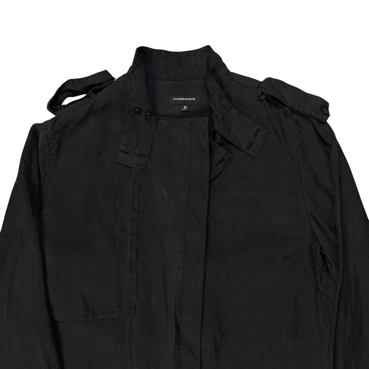 Kris Van Assche Chest Layered Military Strap Silk Shirt