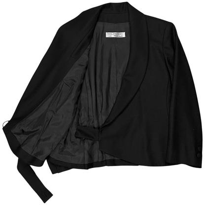 Balenciaga Asymmetric Belted Wool Jacket