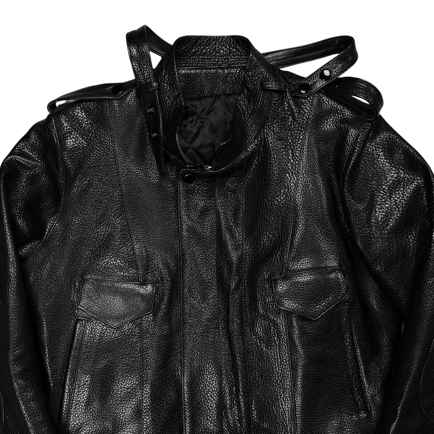 Balenciaga Military Strap Leather Bomber Jacket - AW04