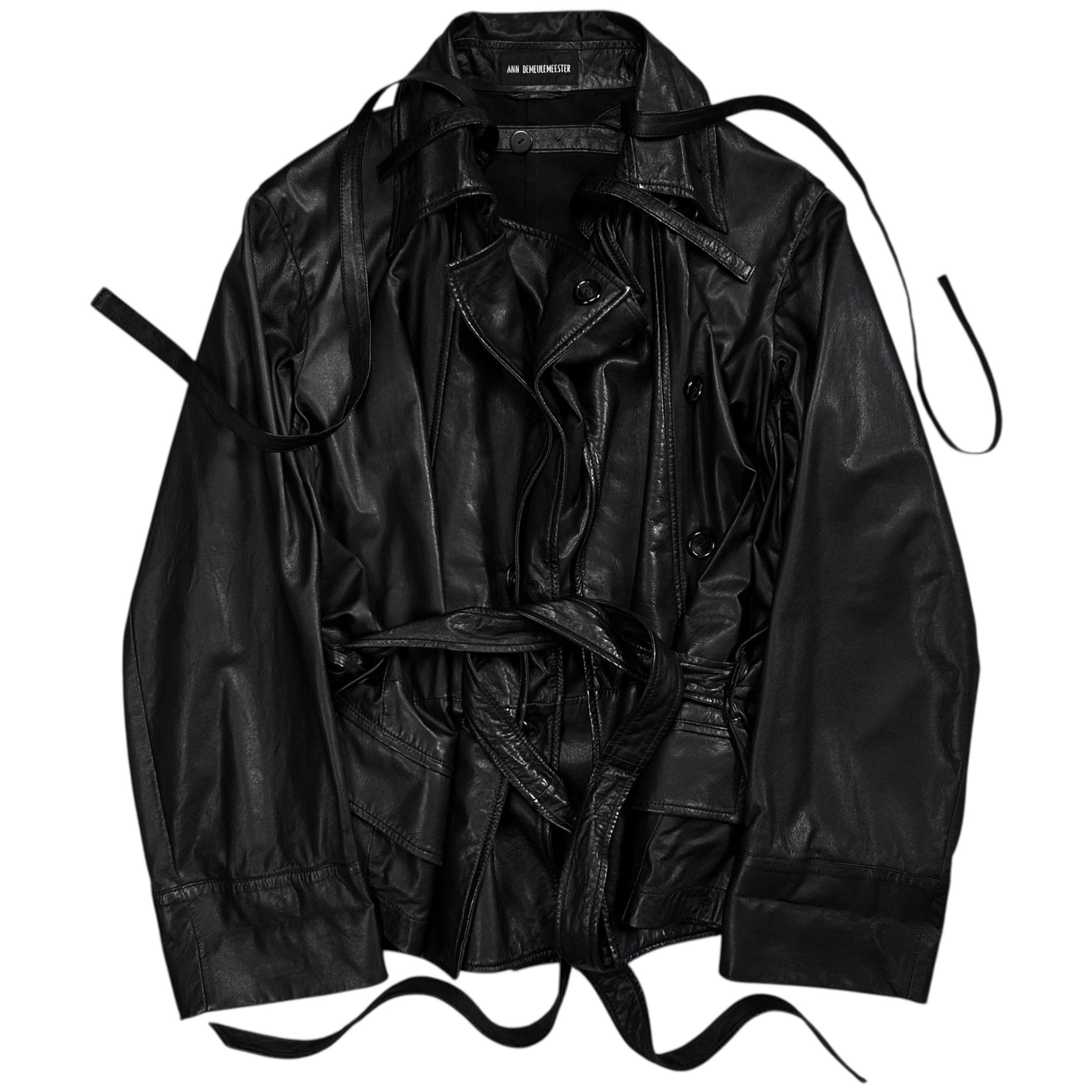 ANN DEMEULEMEESTER ブラックカーディガン 34 ANN DEMEULEMEESTER ブラックカーディガン 34