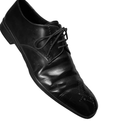 Prada Perforated Square Toe Derbies