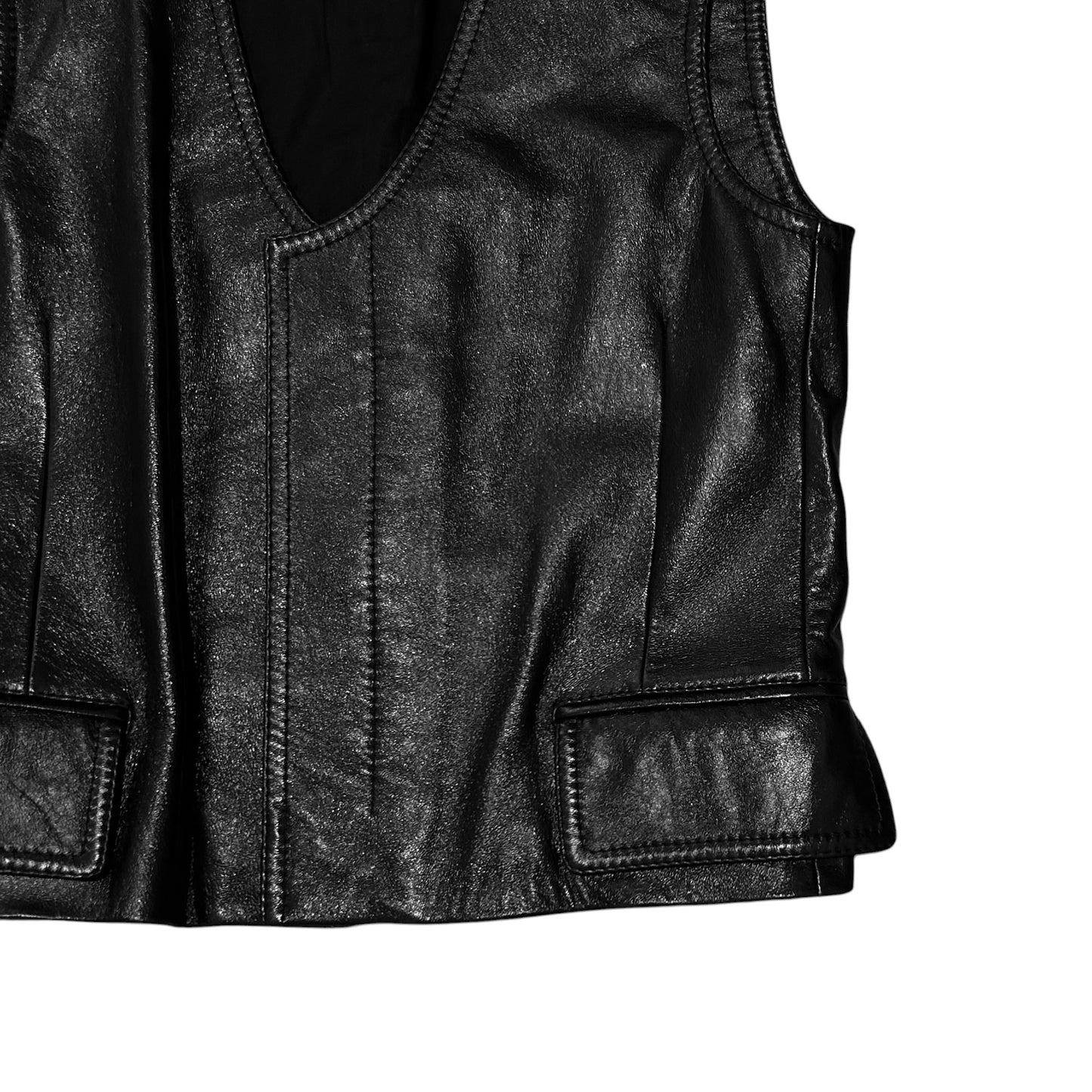 Maison Margiela Cropped Scoop Leather Vest - SS16