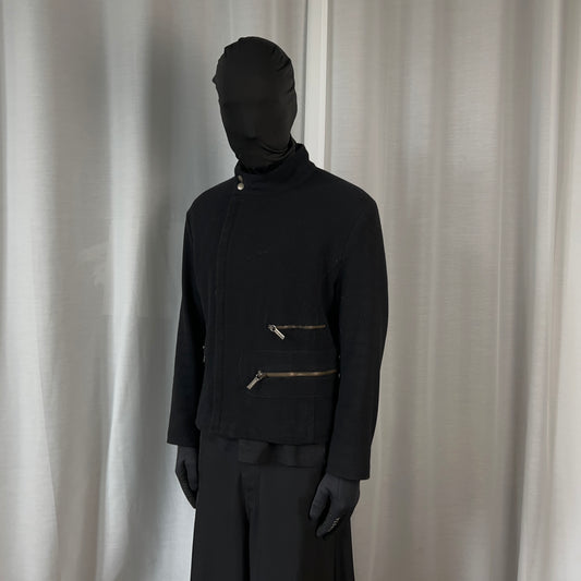 Dirk Bikkembergs Multi Back Zip Wool Bomber Jacket